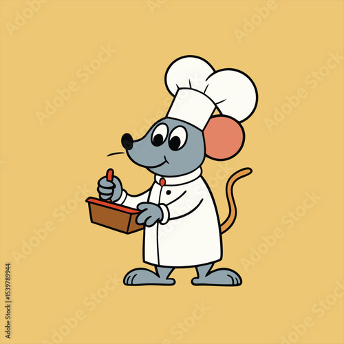 vector illustration of a cartoon chef with chicken