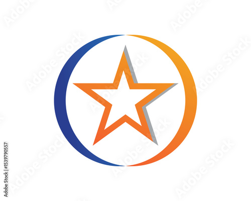 Red and blue Star symbols Logo Template vector icon