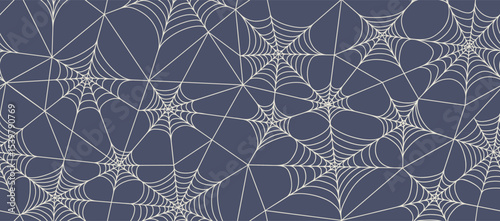 Halloween spider web seamless pattern background.