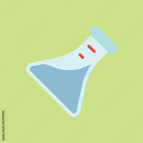 Lively color icon of flask to enhance study materials.