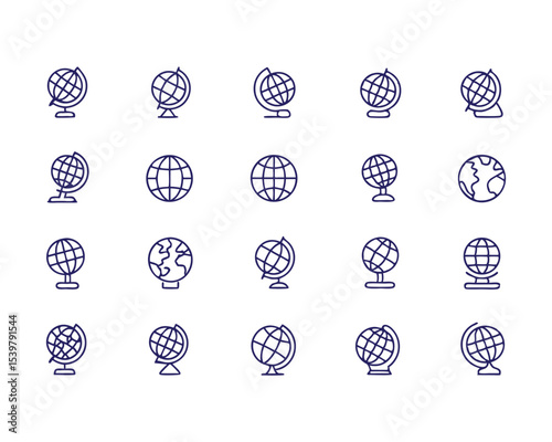 Globe icon set