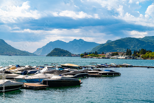 Panorama of Lake Como, with Bellagio and Menaggio, photographed in Nobiallo