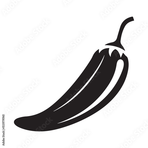 Mexican Culinary Icons: Black-and-White Pepper Illustrations for Menus and Design pepper, illustration, spice, hot, silhouette, ingredient, graphic, isolated, paprika, white, outline, clip art