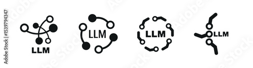 Large language model icon on white background	