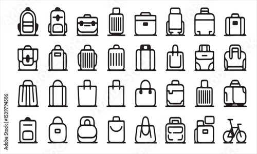 Collection of luggage and bag icons