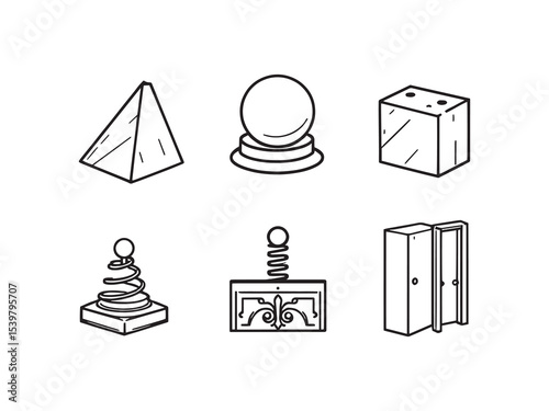 Elegant line art design of a door stopper vector image