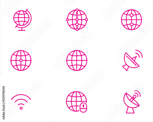 Globe Network icon set