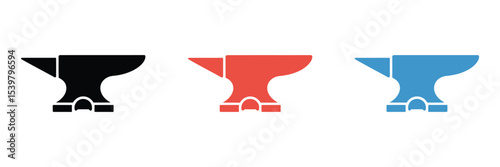Colorful anvil vector icons