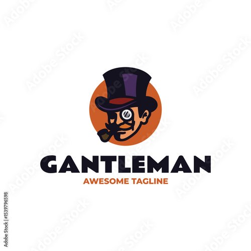 Gantleman Mascot Logo Design 1