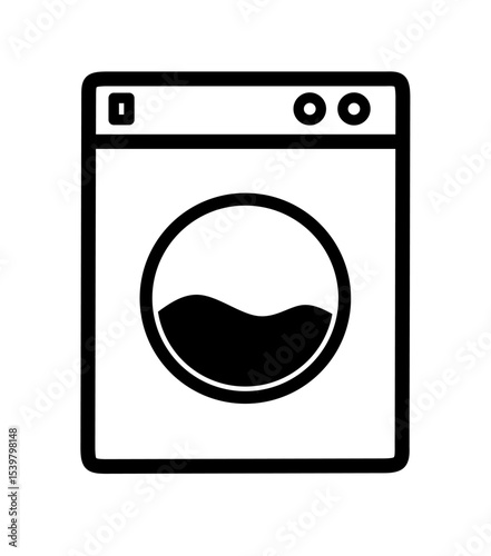 washing machine icon vector with line design