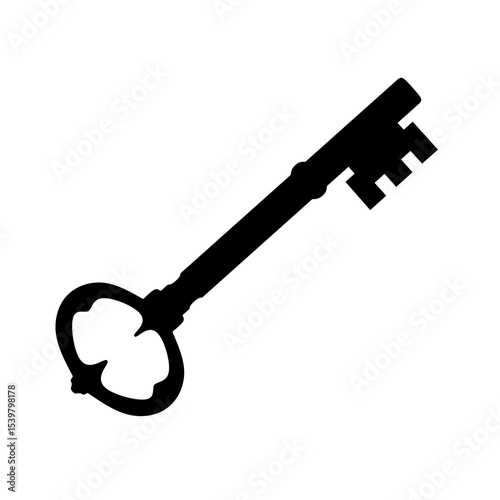 antique key vector on white background
