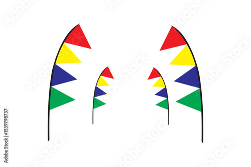colorful pennant flag template illustration