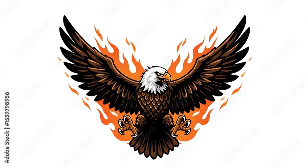 Obraz premium vector art line of angry wild eagle face brave and muscle suitable for mockup and logo product of team isolated white background