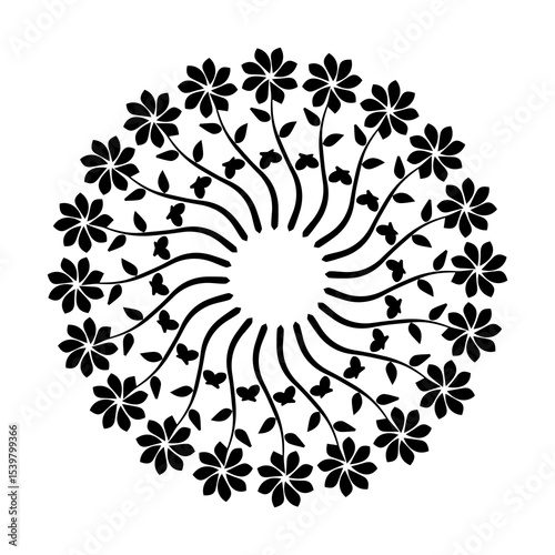 Flower Decorative element illustration floral vintage retro art background