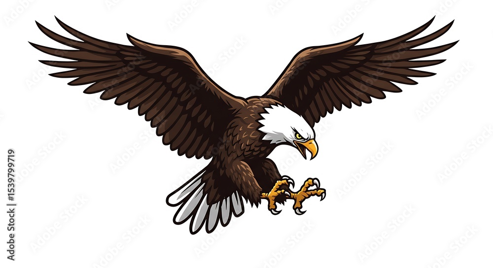 Obraz premium vector art line of angry wild eagle face brave and muscle suitable for mockup and logo product of team isolated white background