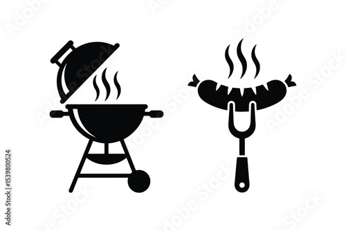 Bbq grill icon vector 