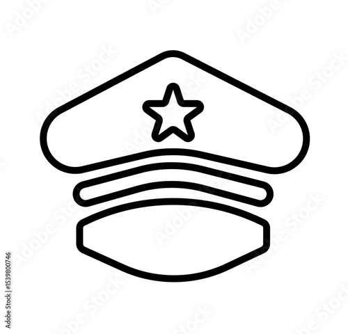 captain cap vector icon