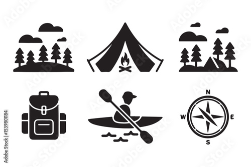 Emergency and safety icon set. Vector glyph pictograms of ambulance, fire, police, SOS, evacuation, natural disaster response, medical aid, law enforcement, black silhouette illustration.