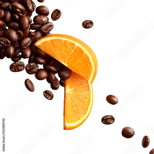 coffee beans and orange