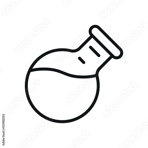 Line style flask icon perfect for student resources and posters.