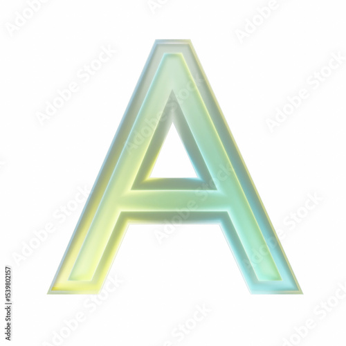 3d rendering capital letter a with transparent background, showing a colorful gradient design