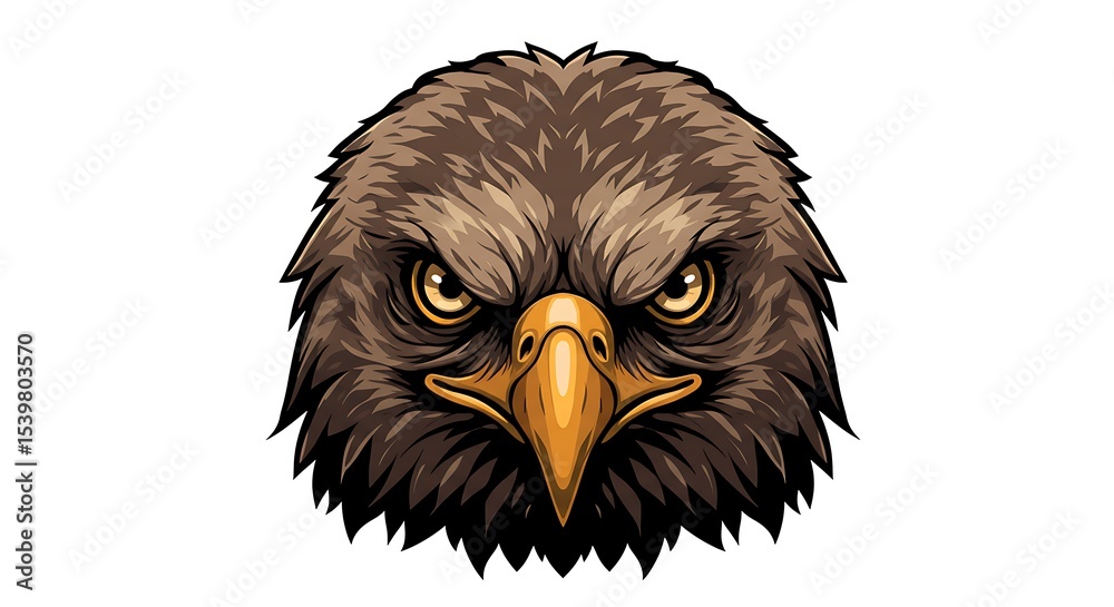 Fototapeta premium vector art line of angry wild eagle face brave and muscle suitable for mockup and logo product of team isolated white background