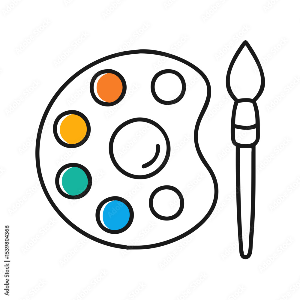 Art palette and brush 