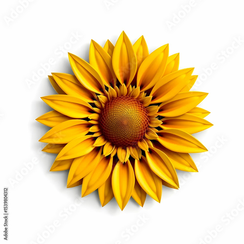 Detailed close-up of a vibrant yellow sunflower.