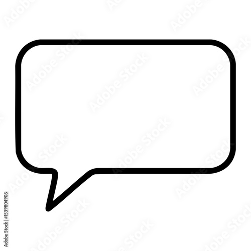Minimalist blank speech bubble frame in black outline