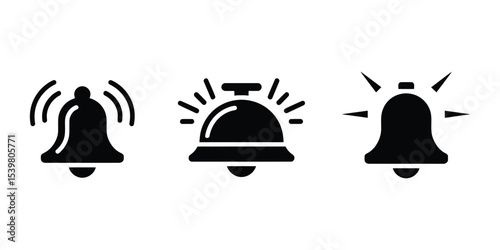 Notification bell icon set

