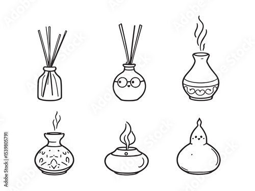 Elegant scented diffuser emitting aromatic vapor in simple style