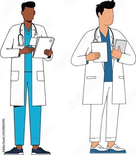 Two Doctors Holding Medical Charts