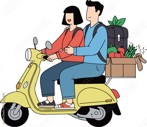 Delivery on Scooter with Passenger