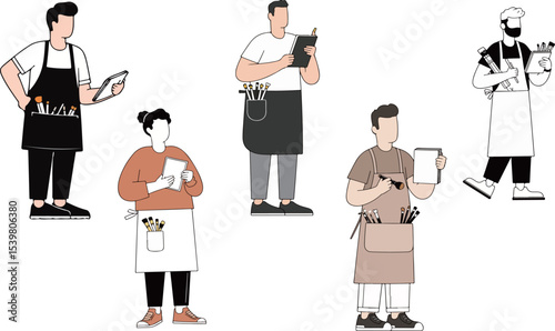 Stylized Illustration of Makeup Artists