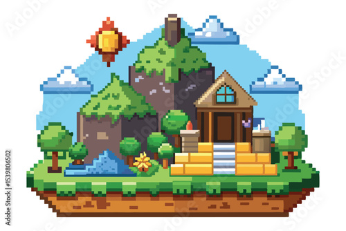 Pixel art scene