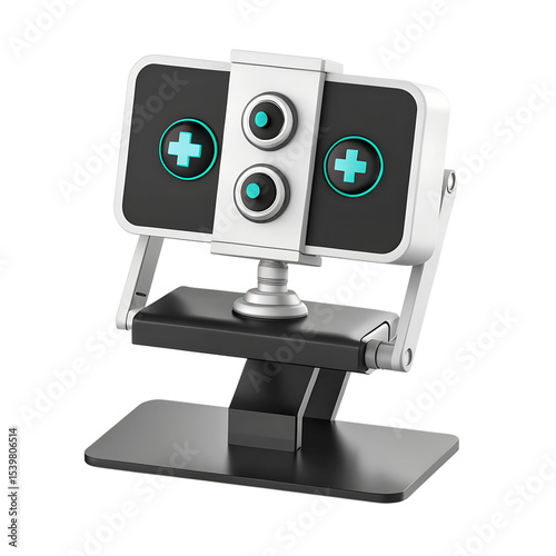 Remote diagnosis icon with robotic camera