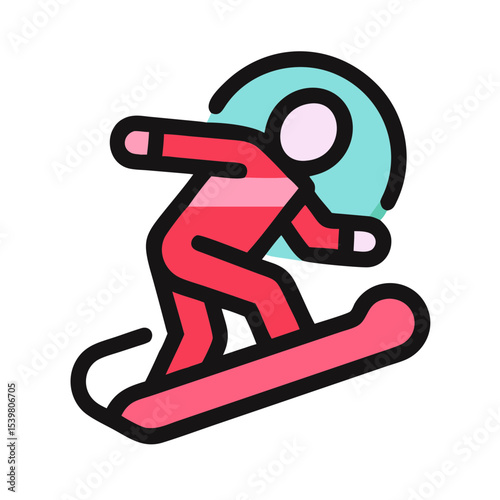 snowboarding in vibrant colors with a playful style  