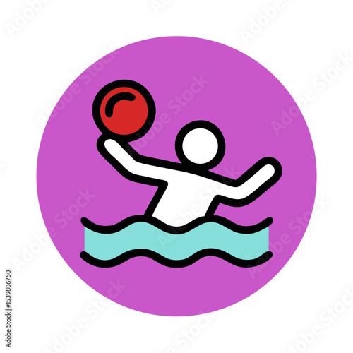 Person swimming and reaching for red ball in water  