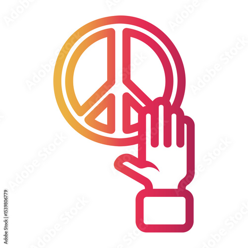 peace Line Gradient Icon
