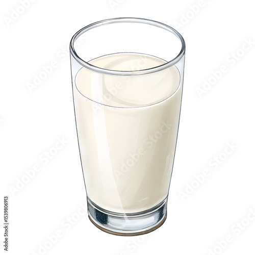 A glass of milk icon in transparent glass. isolated on a transparent background