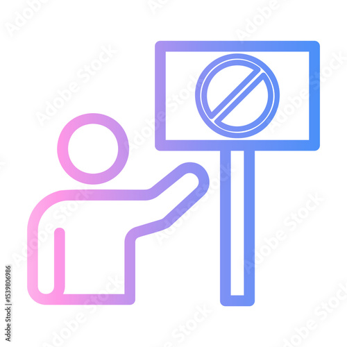 protester Line Gradient Icon
