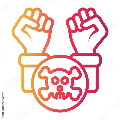 raise hand Line Gradient Icon