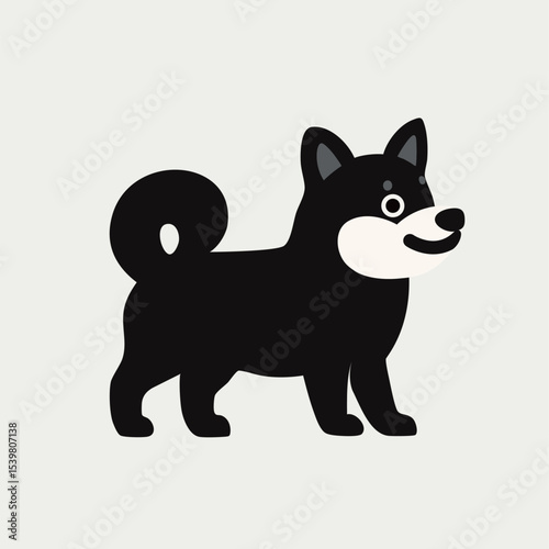 Cute vector Shiba Inu with unique design, perfect for kids' projects and decor.