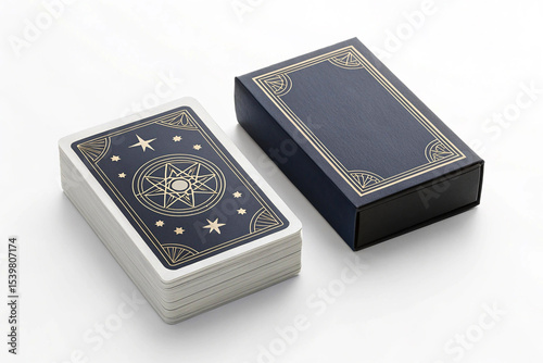 Tarot Cards Deck and Box Mockup