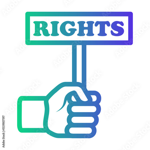 rights Line Gradient Icon