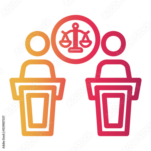 civil right Line Gradient Icon