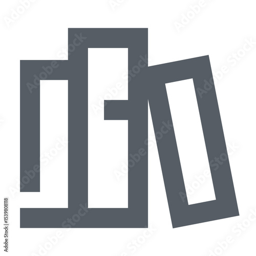 Illustration of three stacked rectangular shapes with gray outlines on a white background