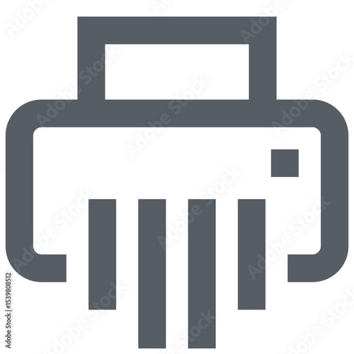 Illustration of a gray printer with paper coming out of it on a white background in a simple style
