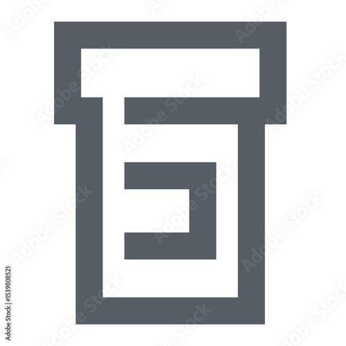 Illustration of a gray outlined container with a rectangular shape inside and a lid on top design