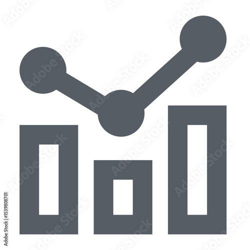 Illustration of a bar graph with a line graph overlay showing data trends and analysis results